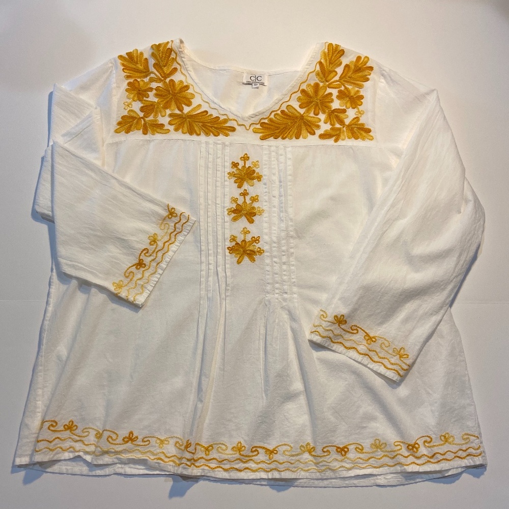 C|C Chic Boho Tunic Blouse Sz3x L - Picture 2 of 3